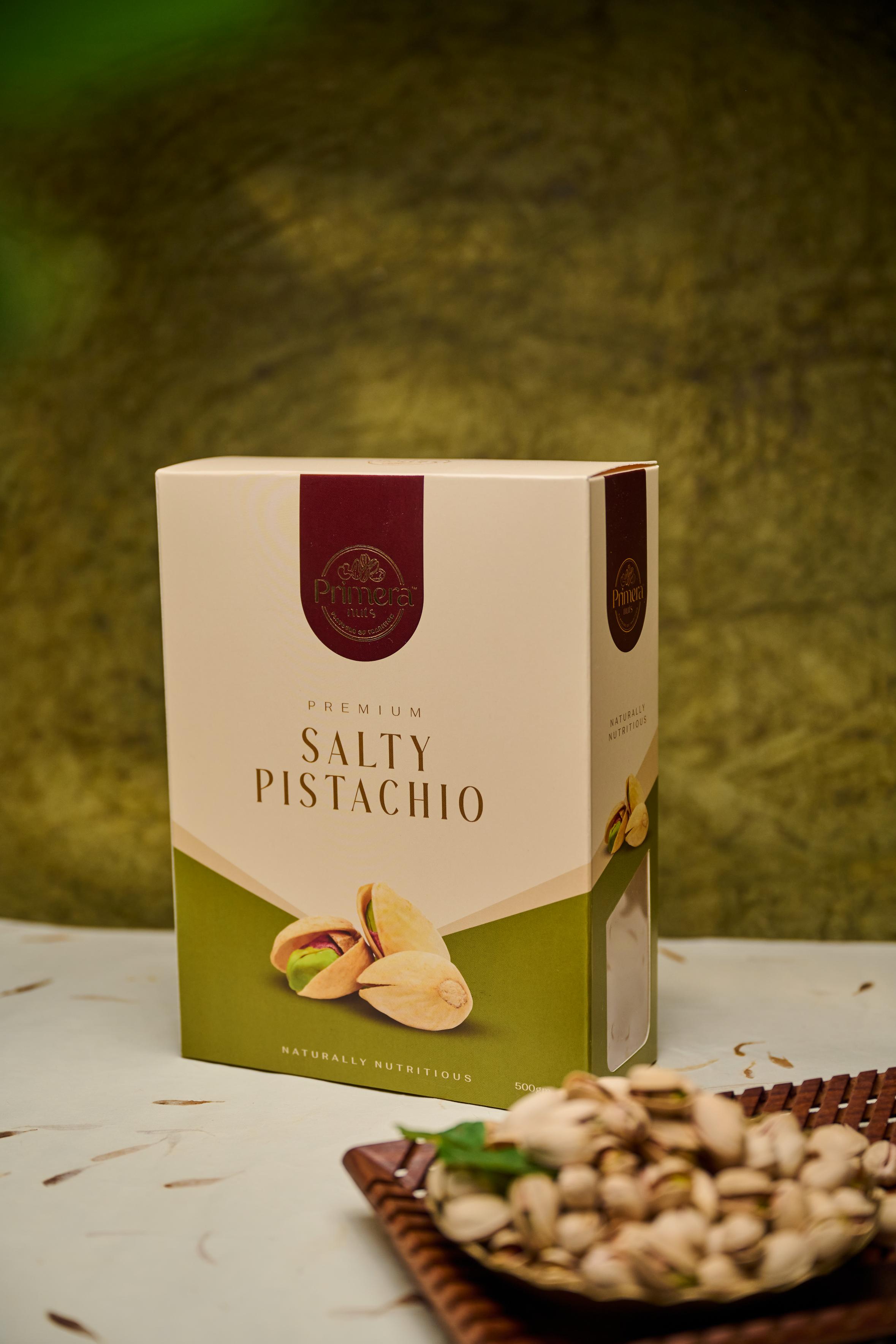 PRIMERA NUTS Pistachios Roasted & Salted, Pista, Rich In Protein, Phosphorus, & Dietary Fibre, Premium Nuts & Dry Fruits, Shelled Nuts, Crunchy & Delicious Healthy Snack (250GM)