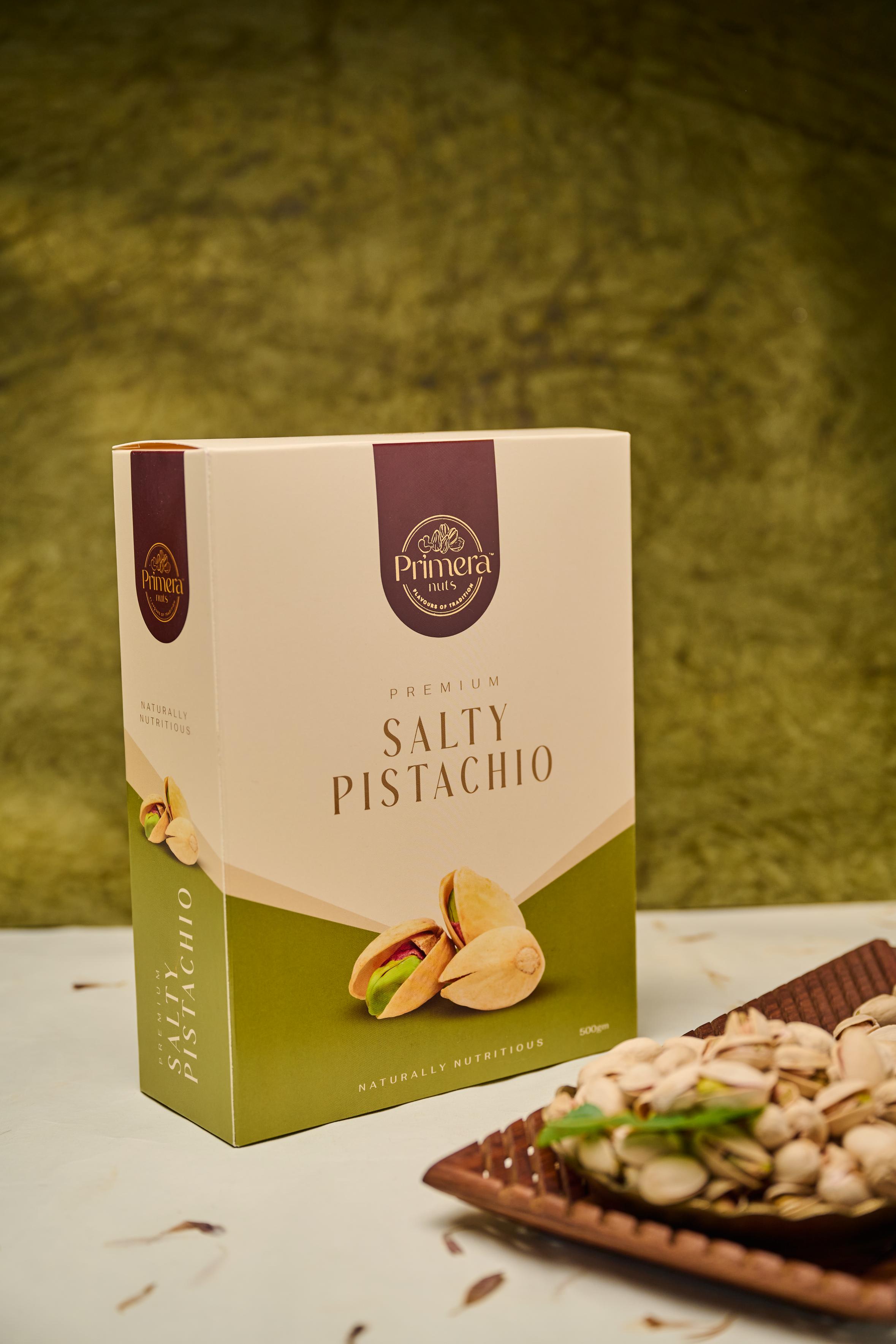 PRIMERA NUTS Pistachios Roasted & Salted, Pista, Rich In Protein, Phosphorus, & Dietary Fibre, Premium Nuts & Dry Fruits, Shelled Nuts, Crunchy & Delicious Healthy Snack (250GM)