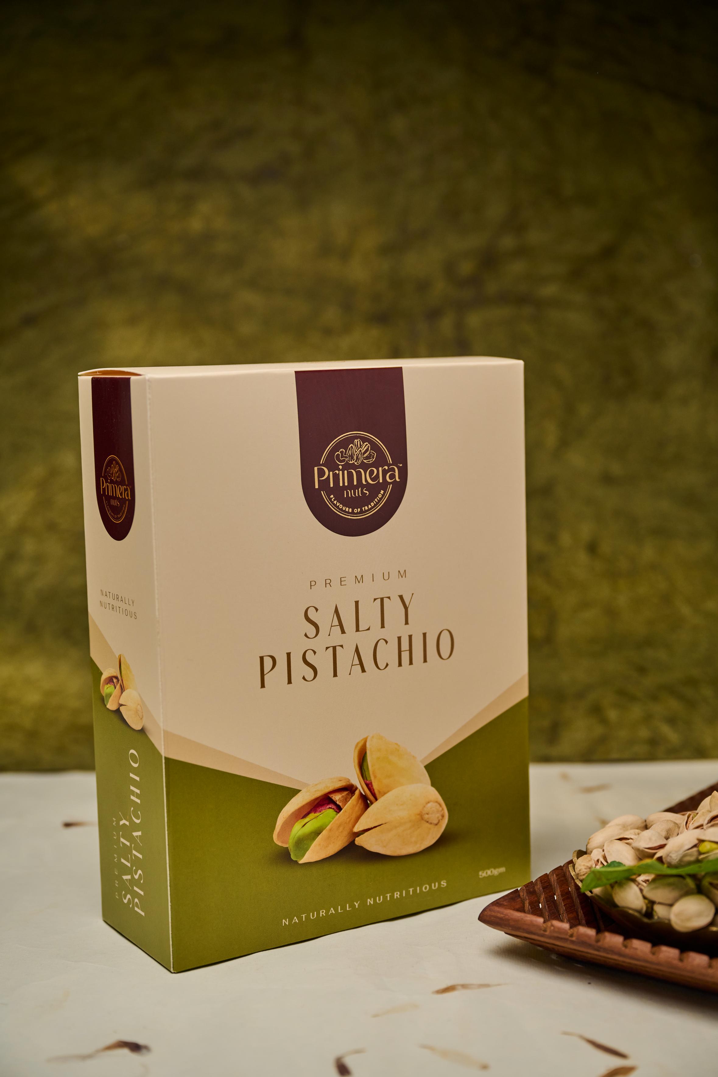 PRIMERA NUTS Pistachios Roasted & Salted, Pista, Rich In Protein, Phosphorus, & Dietary Fibre, Premium Nuts & Dry Fruits, Shelled Nuts, Crunchy & Delicious Healthy Snack (250GM)