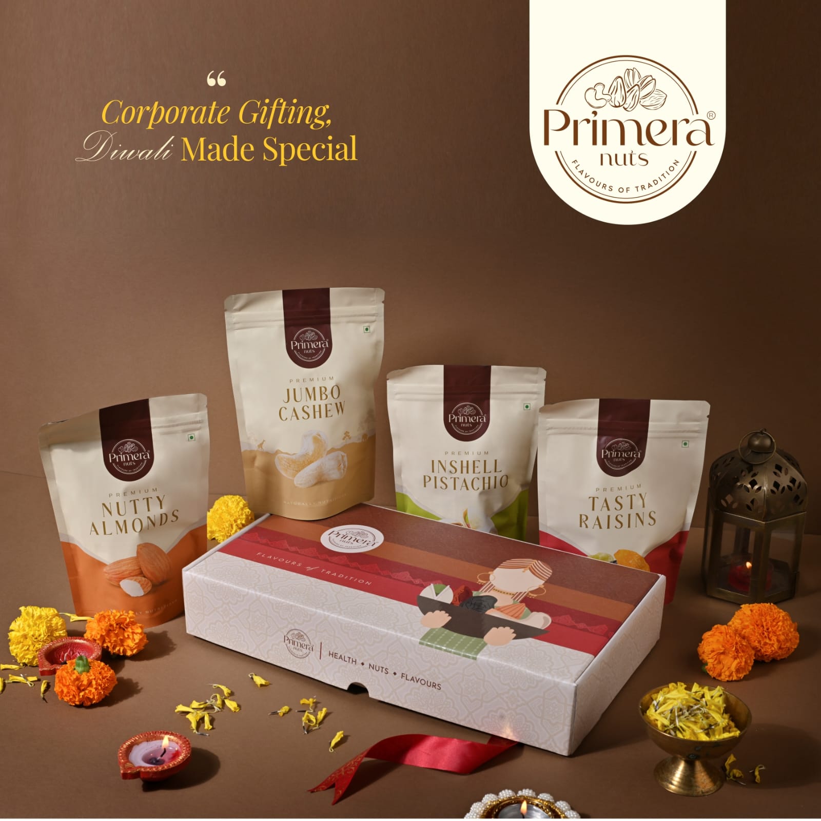 Primera Nuts Diwali Gift Box [200g]*4Pack